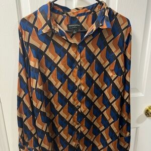 Banana Republic women’s  Geometric Blue and Brown Shirt